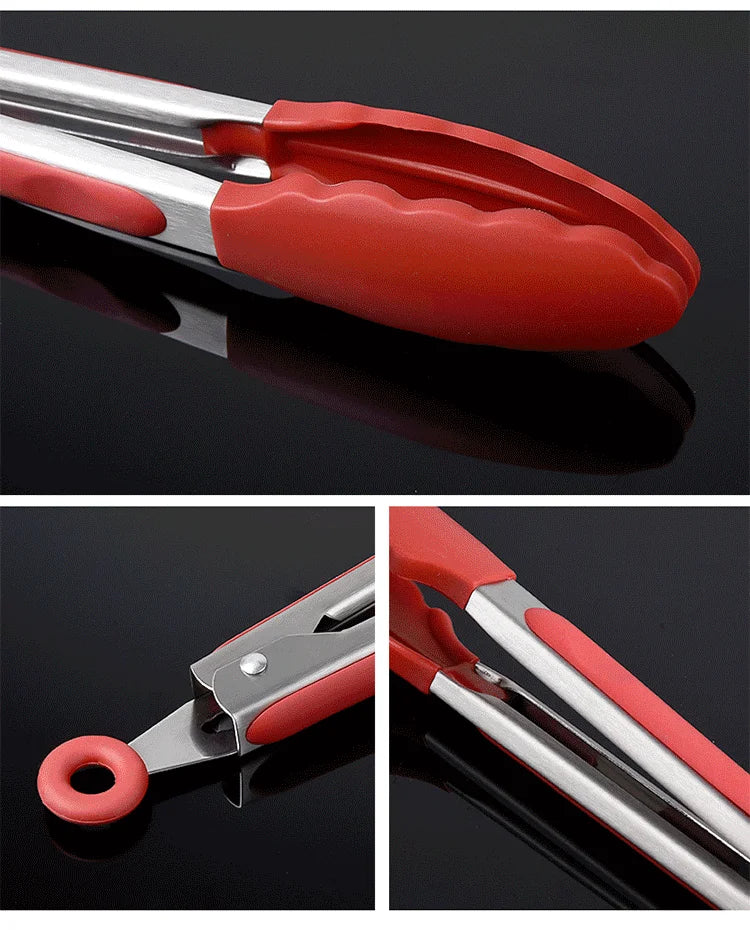 Pince BBQ Silicone Inox Verrouillable — Cuisine & Grillades