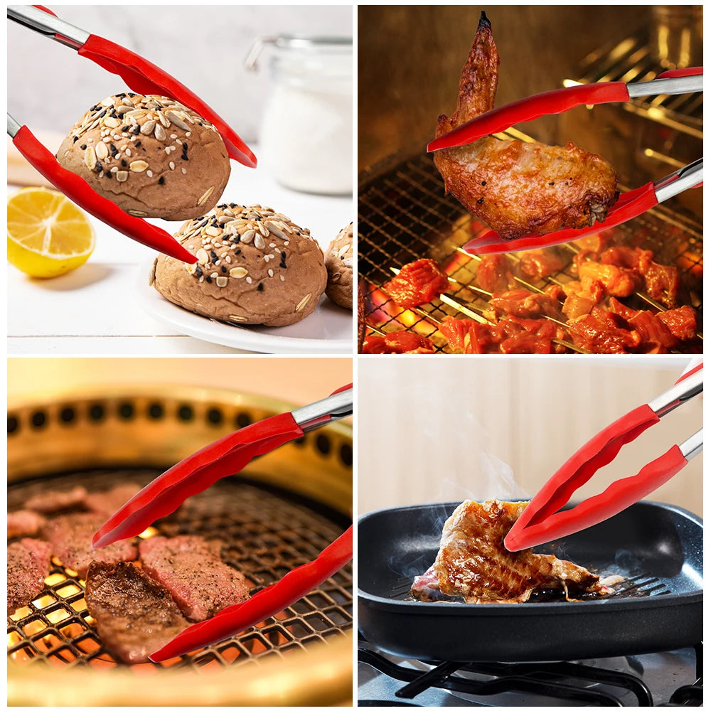 Pince BBQ Silicone Inox Verrouillable — Cuisine & Grillades