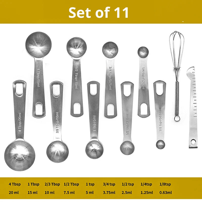 Cuillères Doseuses Inox Pro — Set Mesure Cuisine & Pâtisserie