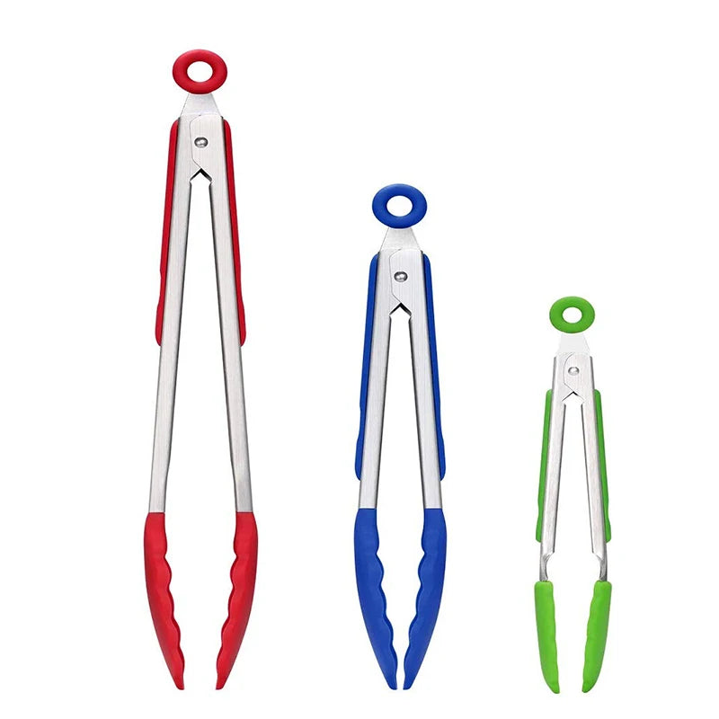 Pince Cuisine Silicone Inox — BBQ & Cuisson Antidérapante