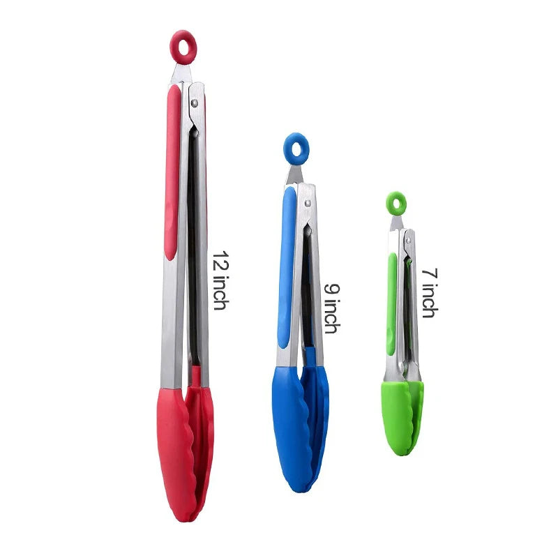 Pince Cuisine Silicone Inox — BBQ & Cuisson Antidérapante
