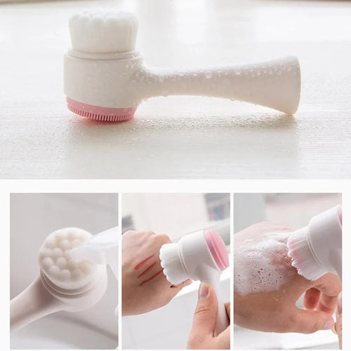Brosse Nettoyante Visage Silicone — Double Face, Exfoliante