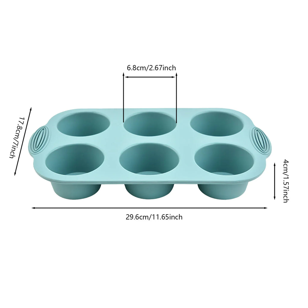 Moule Silicone Muffins & Cupcakes — 6 Cavités Antiadhésif