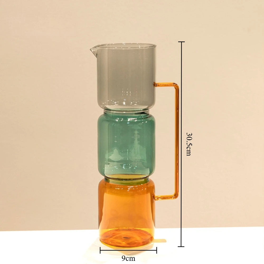 Vase en Verre Coloré Double Couche — Design Minimaliste