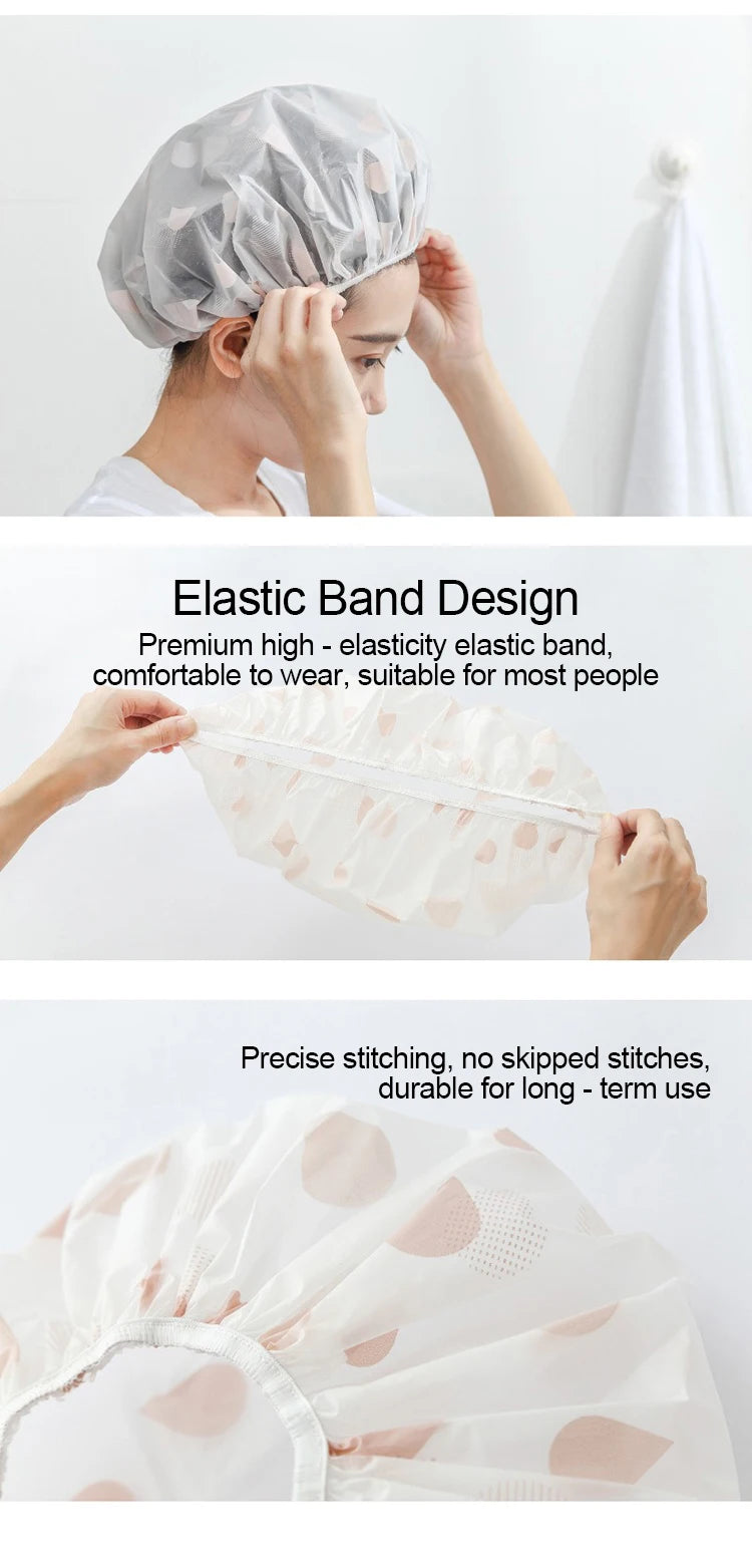 Bonnet de Douche Réutilisable — Imperméable, Taille Universelle