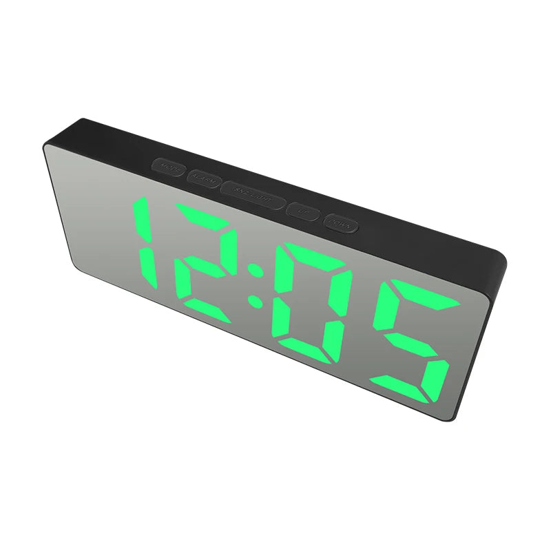 Réveil Digital LED Miroir — Chambre Bureau