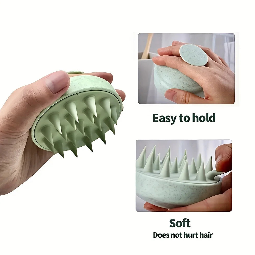 Brosse massante silicone — Cuir chevelu & corps, exfoliante