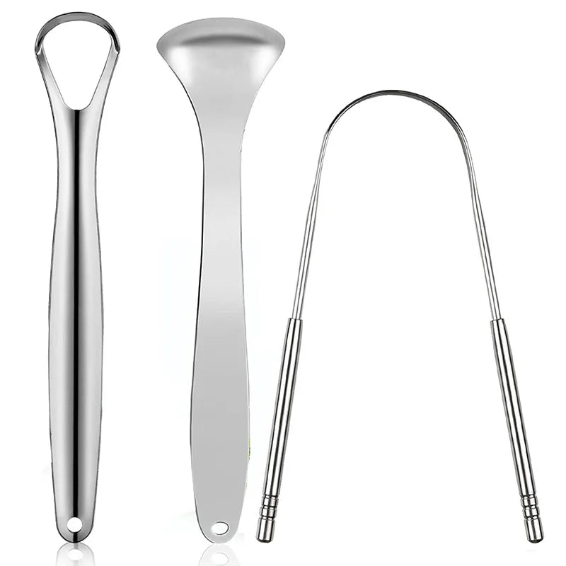 Gratte-langue inox — Hygiène bucco-dentaire, réutilisable