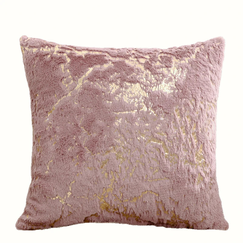 Housse de Coussin 43x43cm Imprimé Nordique Doré