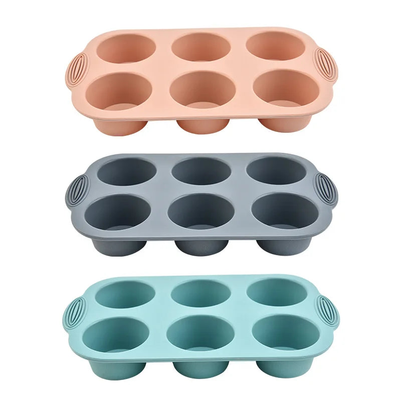 Moule Silicone Muffins & Cupcakes — 6 Cavités Antiadhésif
