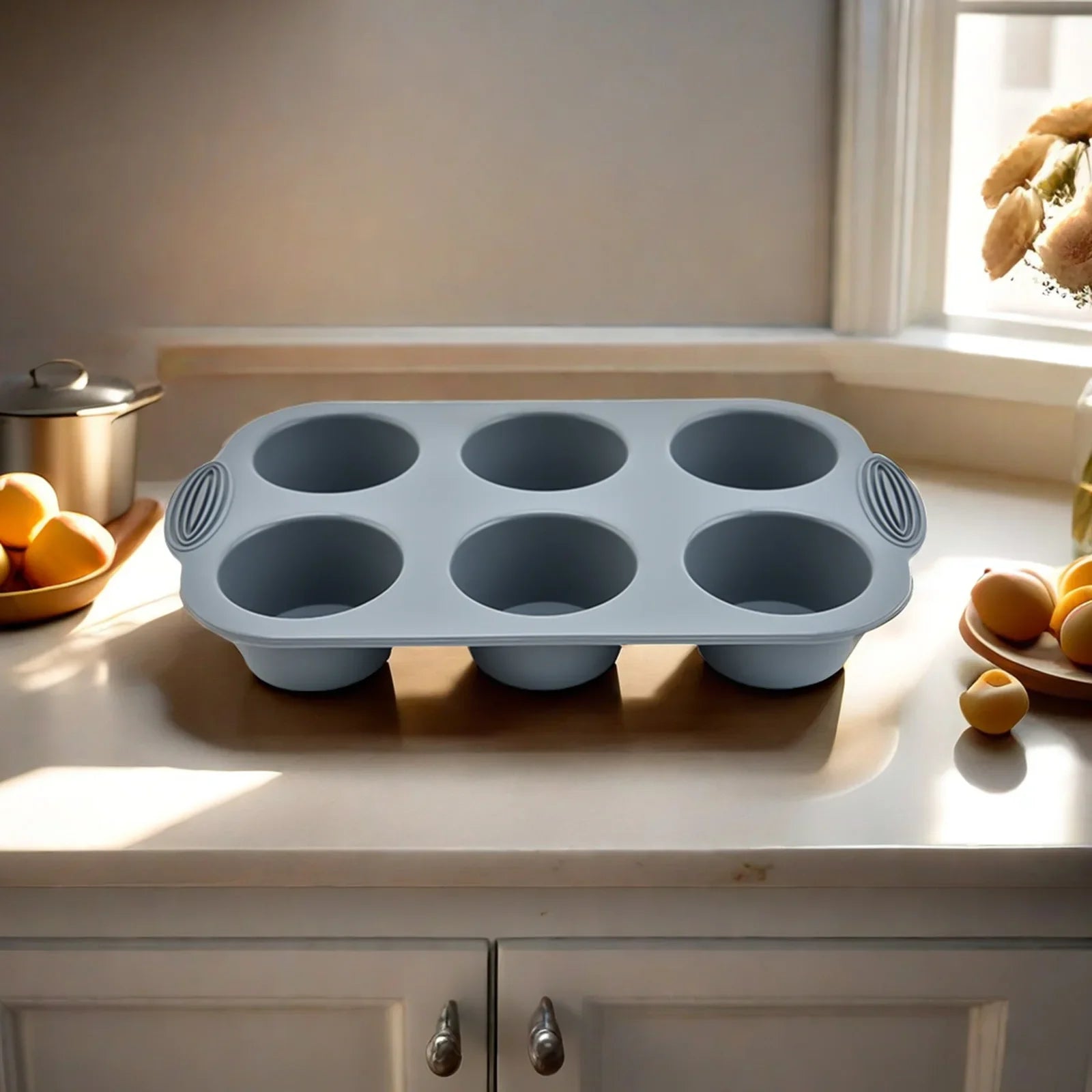 Moule Silicone Muffins & Cupcakes — 6 Cavités Antiadhésif