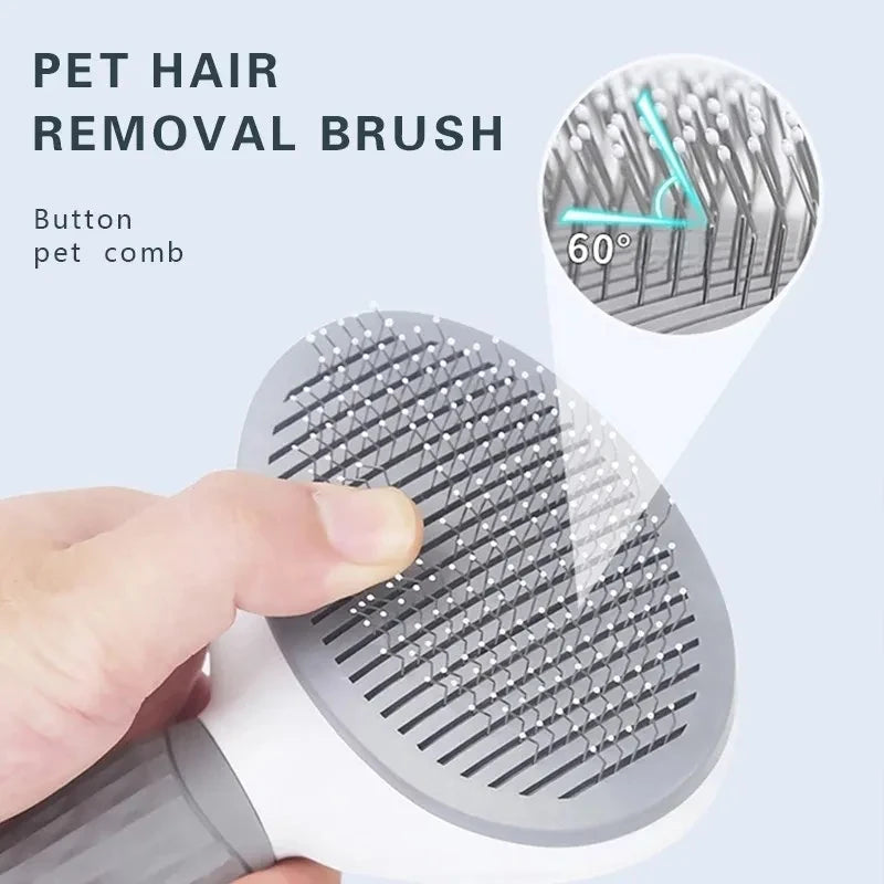 Brosse Auto-Nettoyante Silicone — Chien & Chat Poils Courts/Longs