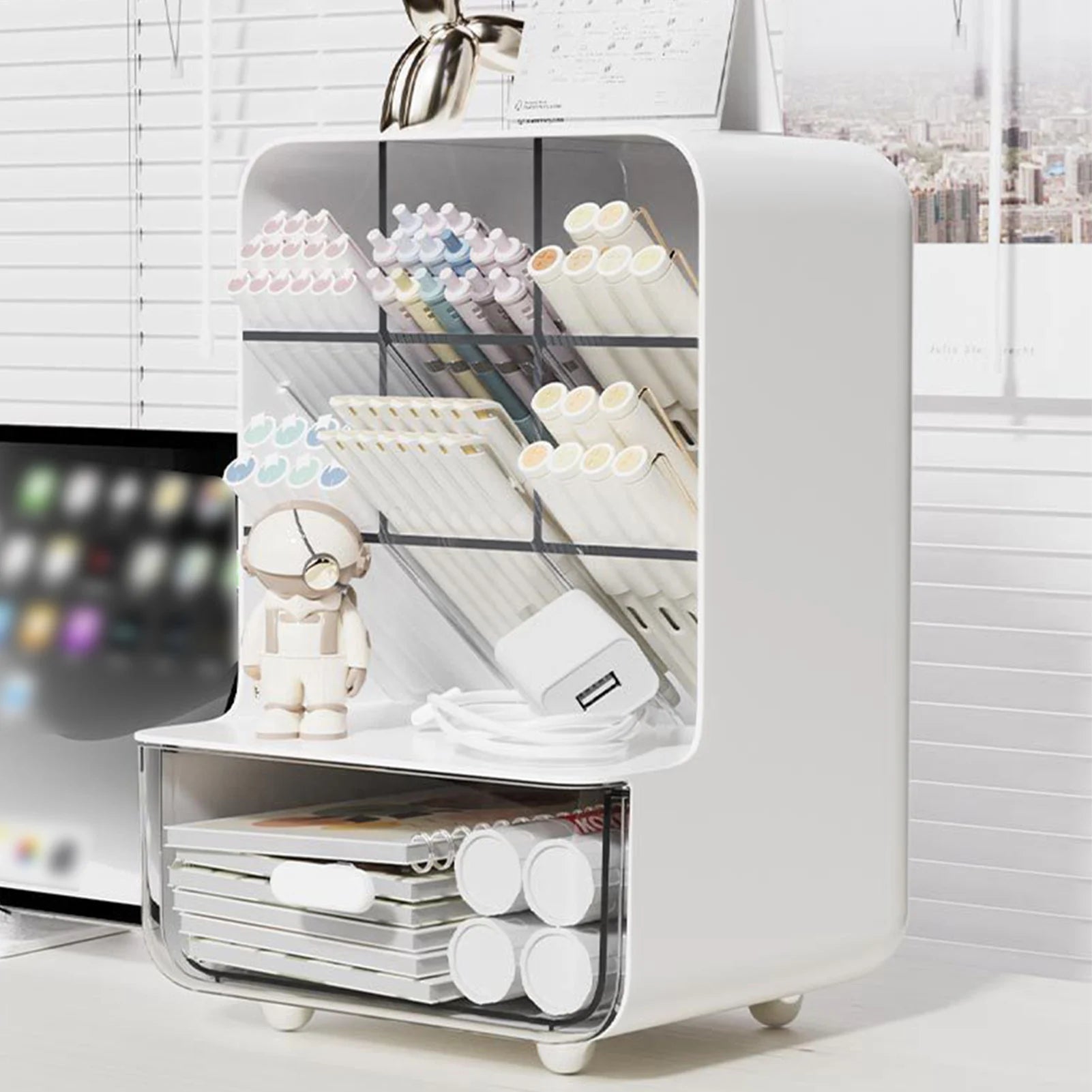 Organisateur Bureau Acrylique Multi-niveaux Transparent