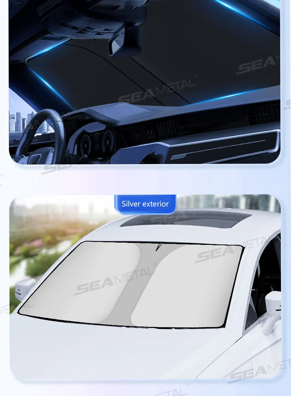 Pare-Soleil SEAMETAL Voiture — Protection UV Pliable Taille S/L