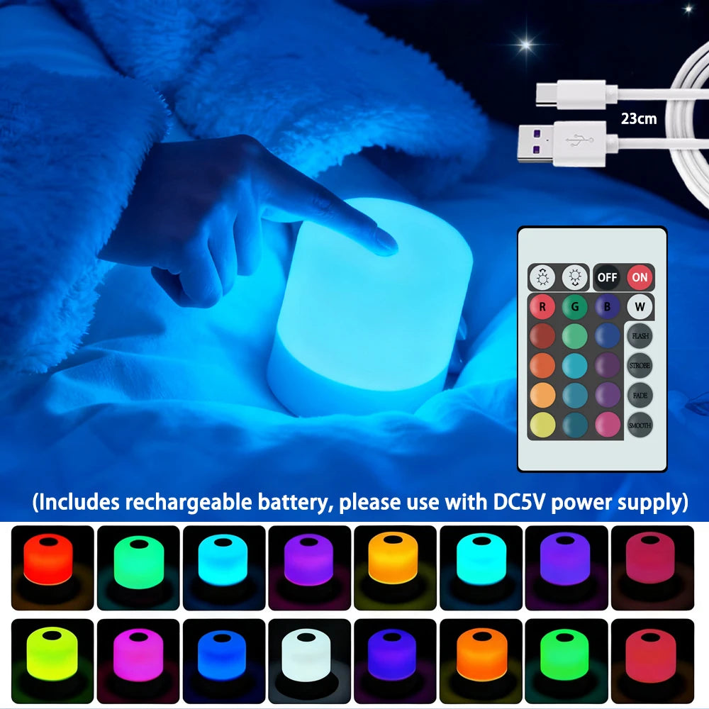 Lampe de Bureau LED Tactile Rechargeable — RGB & Blanc