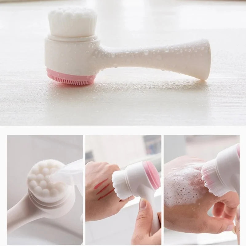 Brosse Nettoyante Visage Silicone — Double Face, Exfoliante