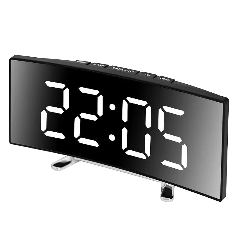 Réveil Digital LED Miroir — Chambre Bureau