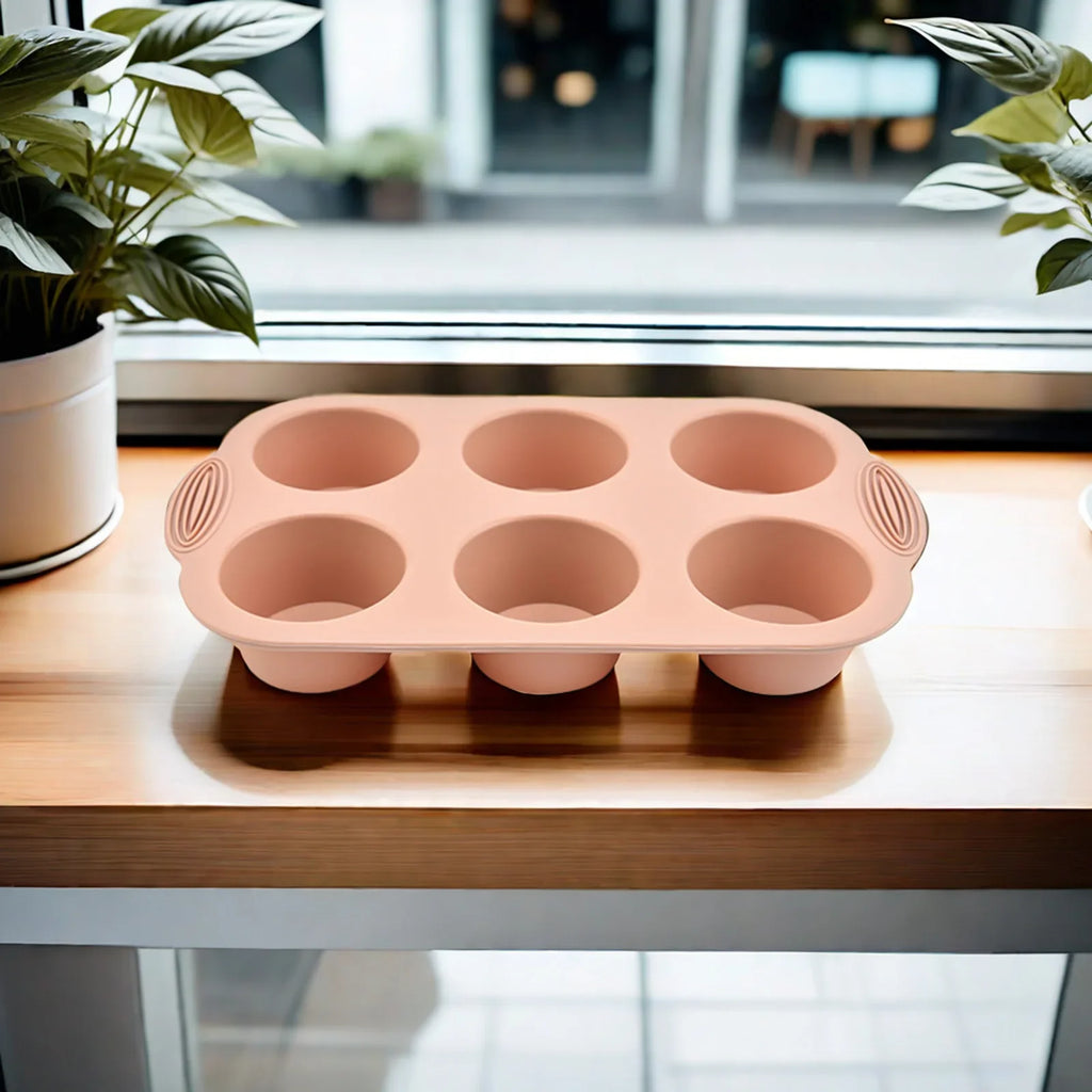 Moule Silicone Muffins & Cupcakes — 6 Cavités Antiadhésif