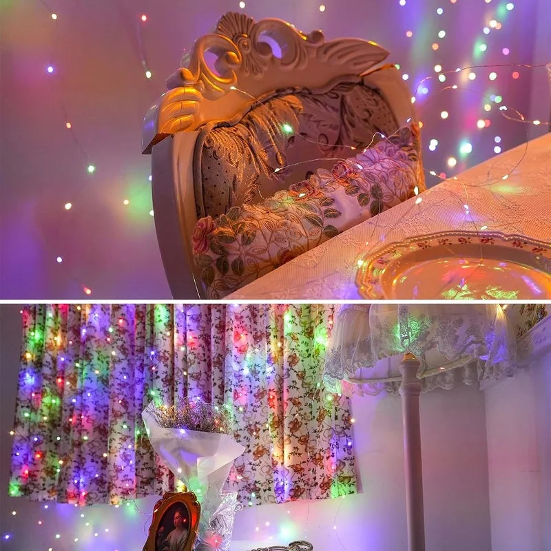 Guirlande Lumineuse LED à Piles — Fil de Cuivre, Déco Salon & Chambre