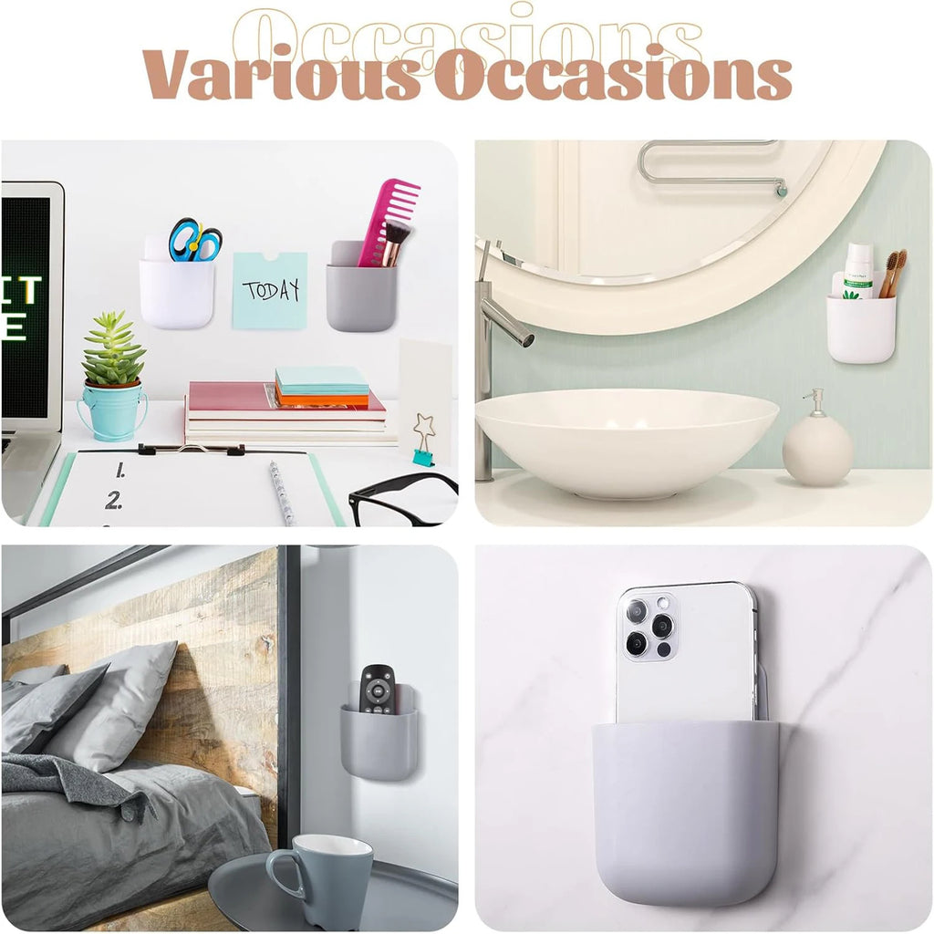 Organisateur mural adhésif — Pochette rangement multi-usages