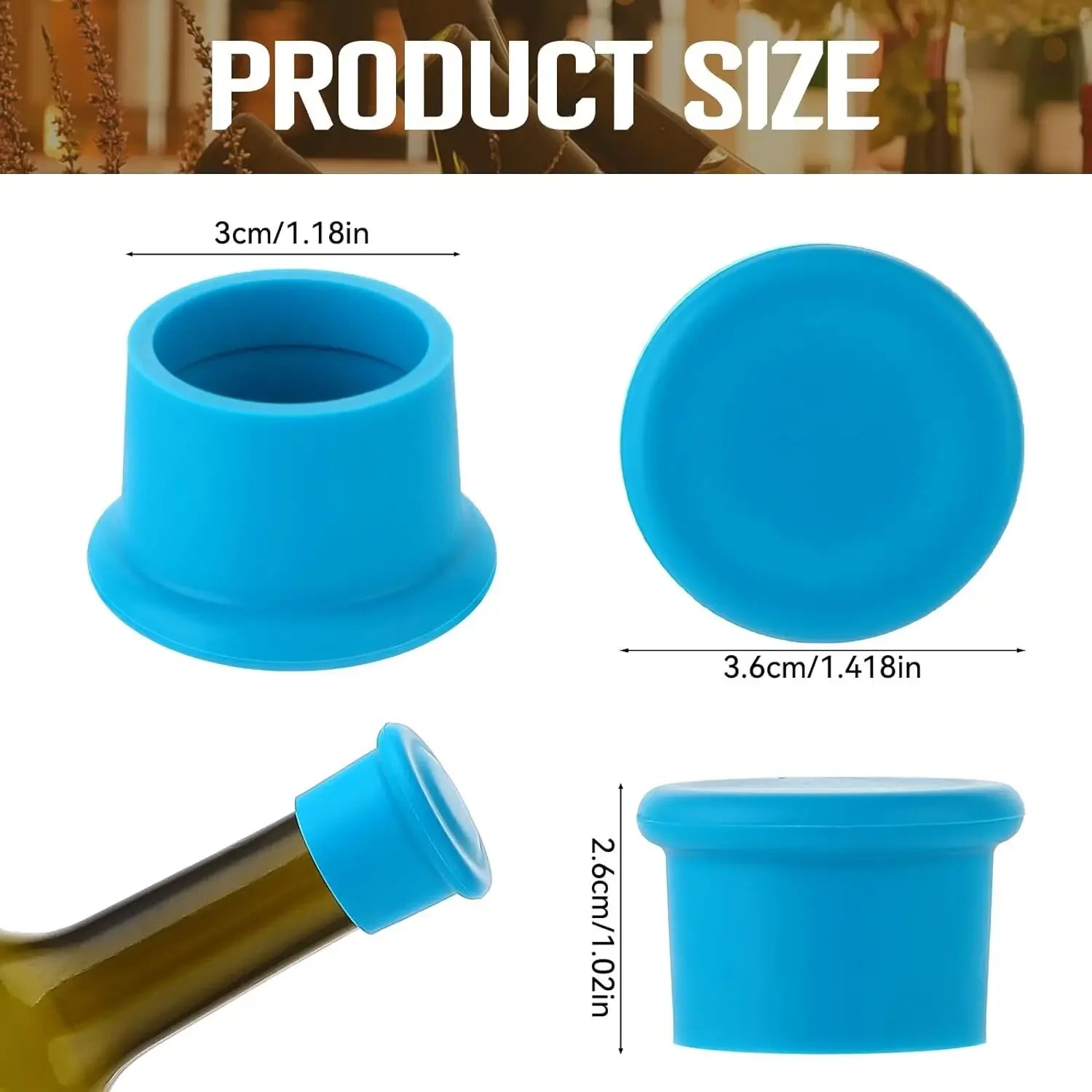 Bouchons Silicone Lot 8pcs — Vin, Champagne & Bière