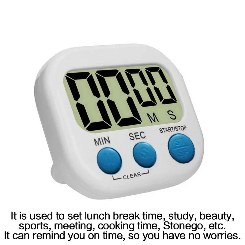 Minuteur cuisine LCD magnétique — Alarme sonore & grand écran