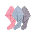 Turban microfibre séchage cheveux — Bouton ajustable, absorption rapide