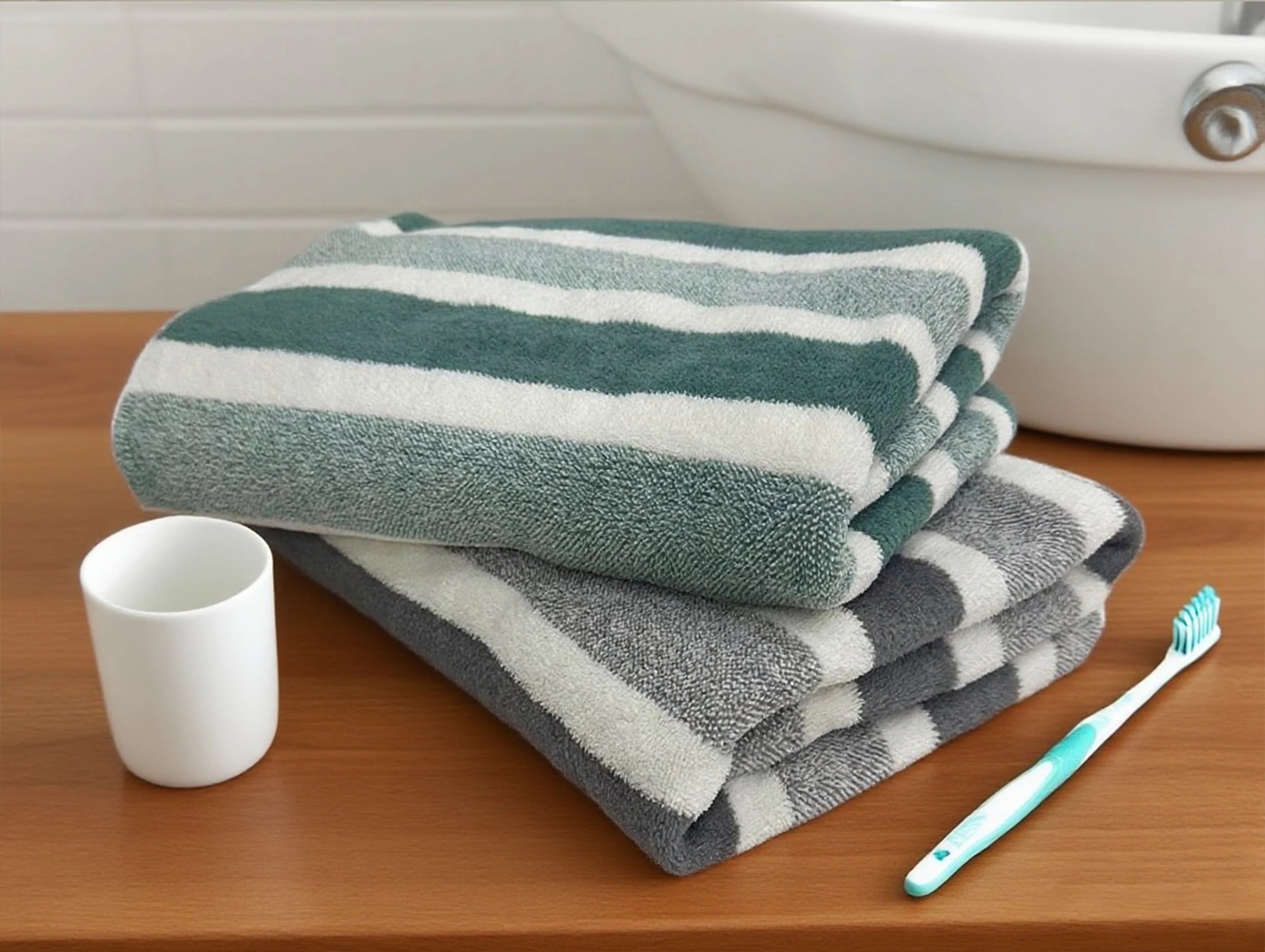 Serviette de bain épaisse — Ultra-absorbante, séchage rapide