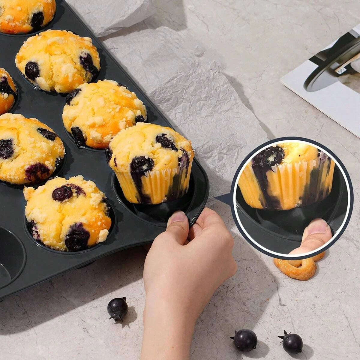 Moule Silicone 12 Cavités — Muffins, Cupcakes & Chocolats