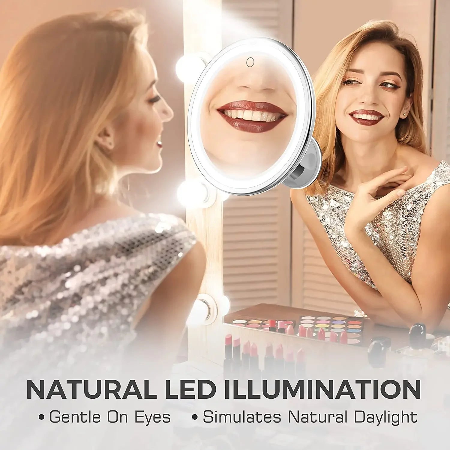 Miroir Grossissant LED Rond 10X — Rasage & Maquillage