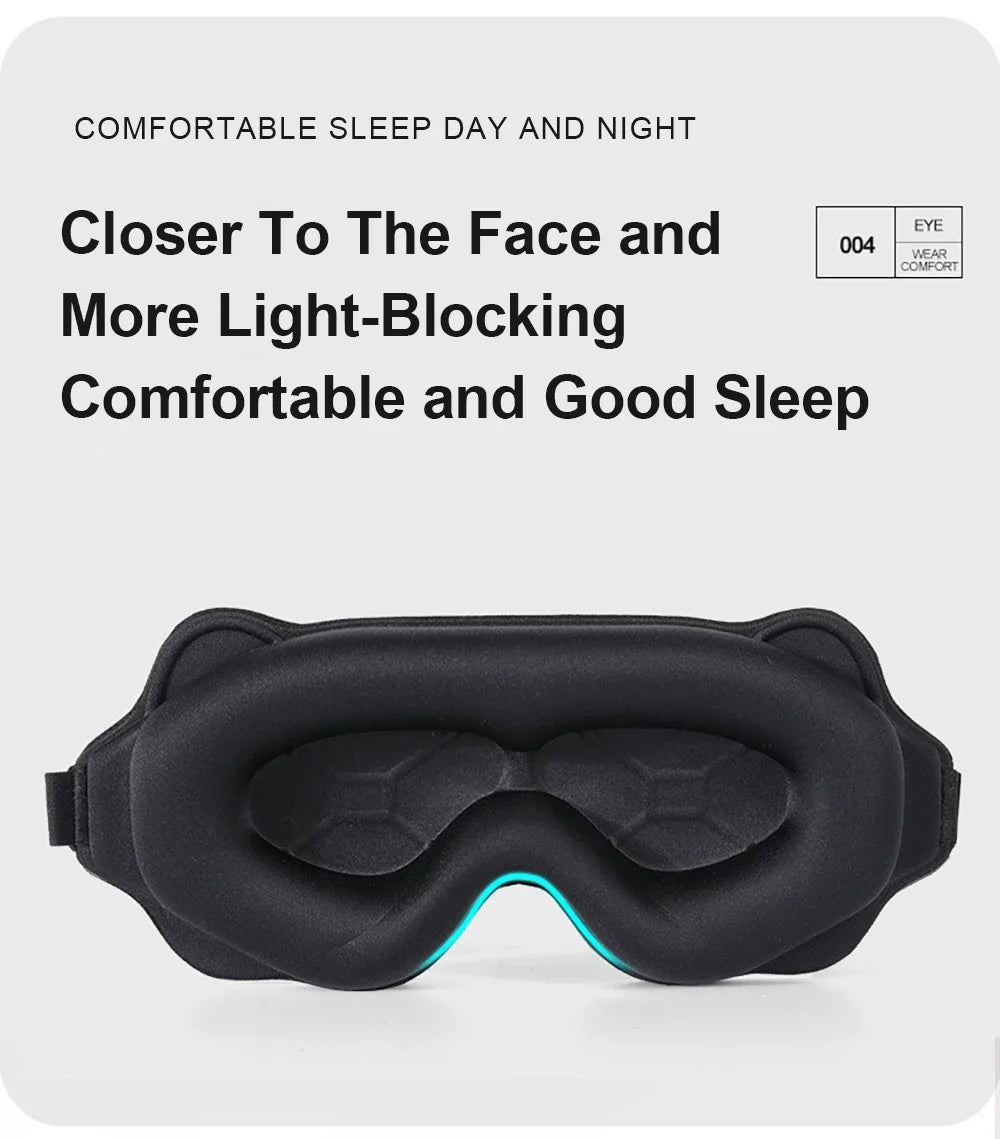 Masque de Nuit 3D Rembourré Anti-Lumière — 5 Coloris