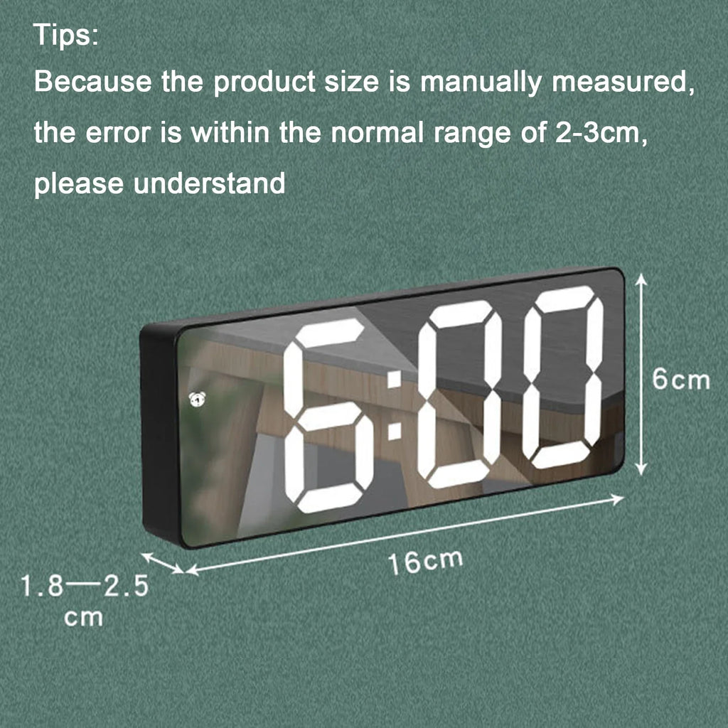 Réveil Digital LED Auto-Dim Température — Chambre