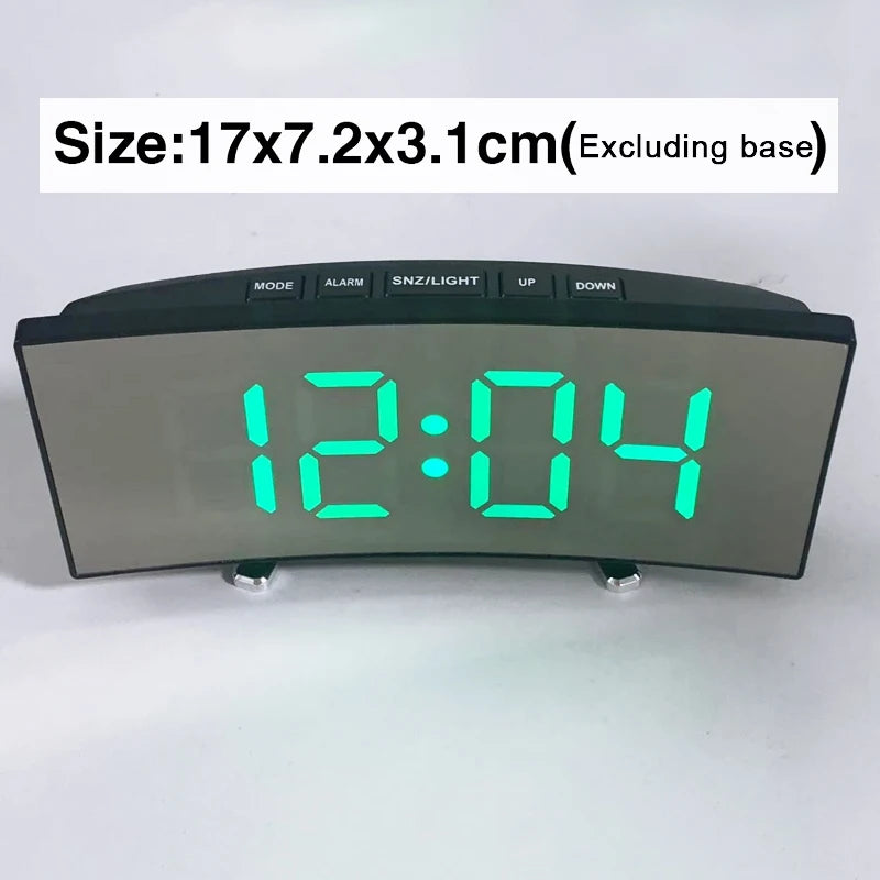 Réveil Digital LED Miroir — Chambre Bureau