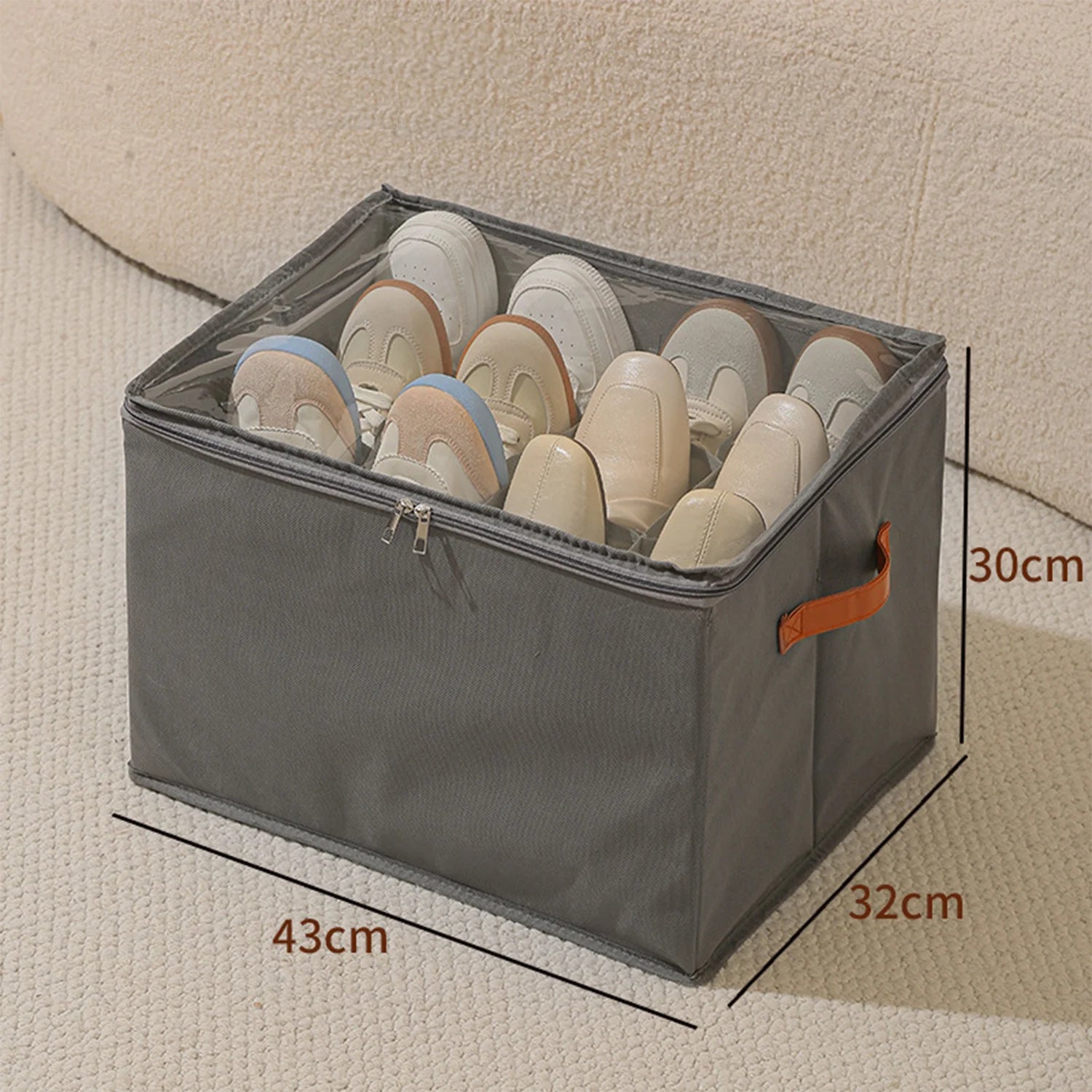 Boîtes à Chaussures Tissu Pliables avec Fenêtre