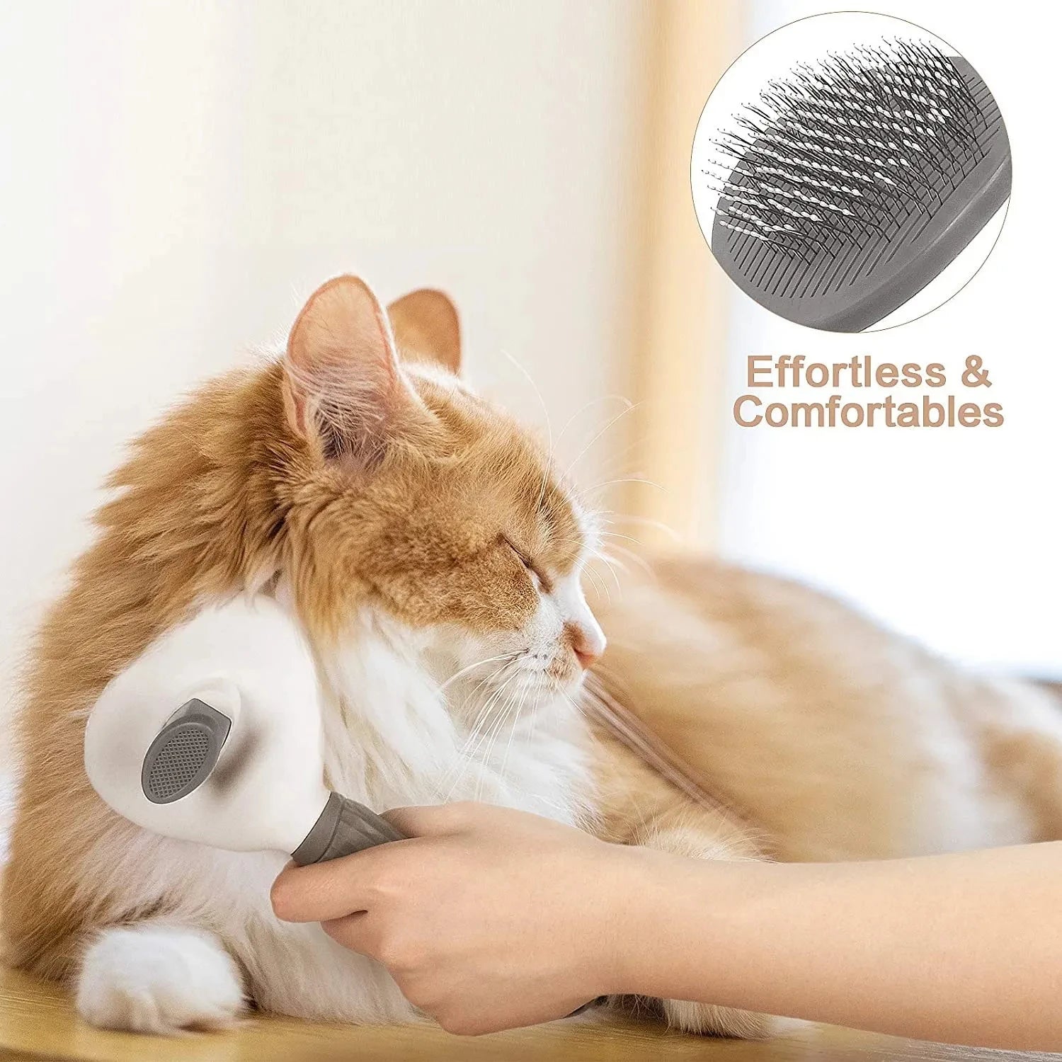 Brosse Auto-Nettoyante Silicone — Chien & Chat Poils Courts/Longs