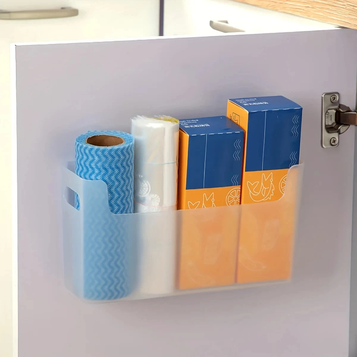 Organisateur mural cuisine — Rangement sacs & films alimentaires