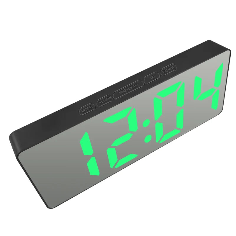 Réveil Digital LED Miroir — Chambre Bureau