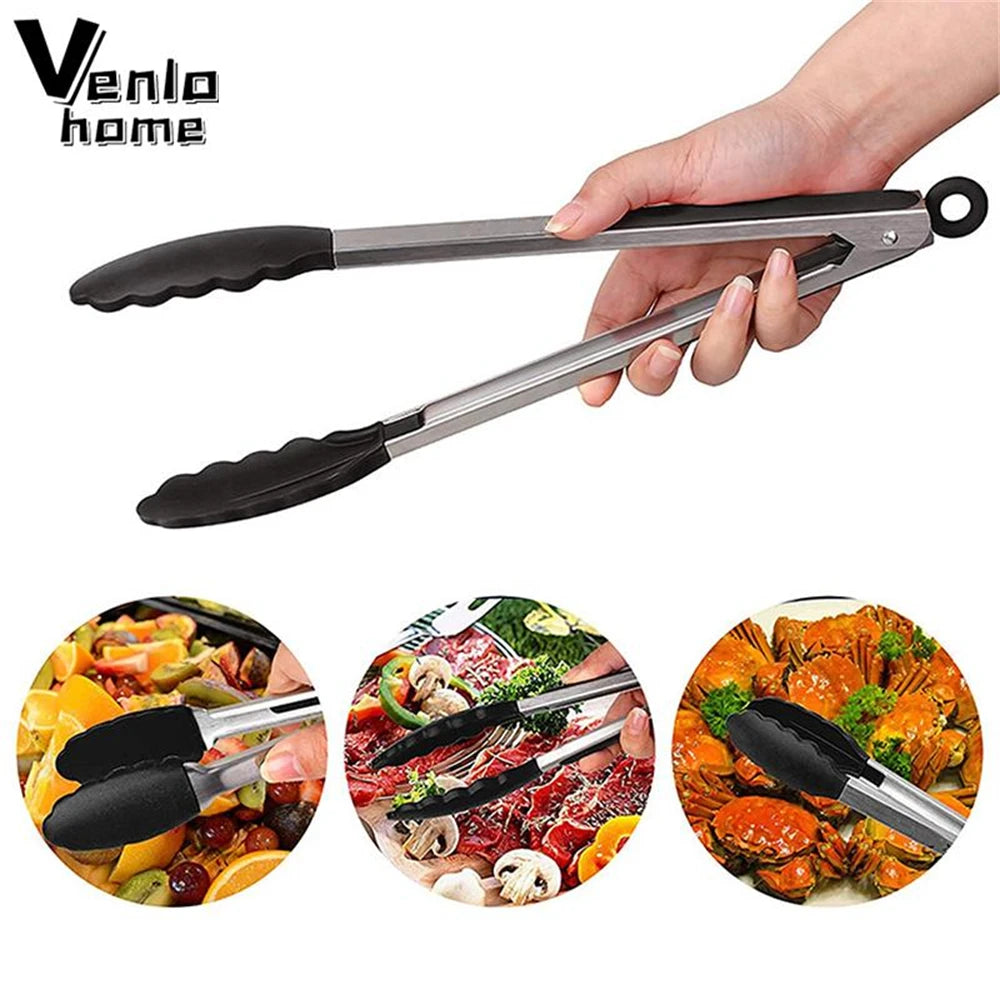 Pince BBQ Silicone Inox Verrouillable — Cuisine & Grillades