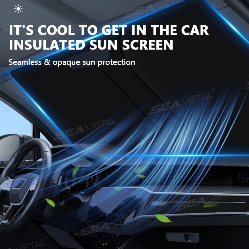 Pare-Soleil SEAMETAL Voiture — Protection UV Pliable Taille S/L
