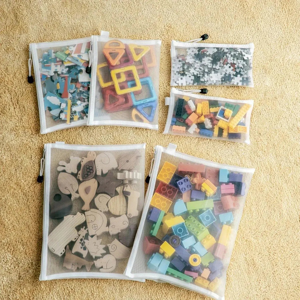 Pochettes Maillées Zippées Lot 3pcs — Documents & Maquillage