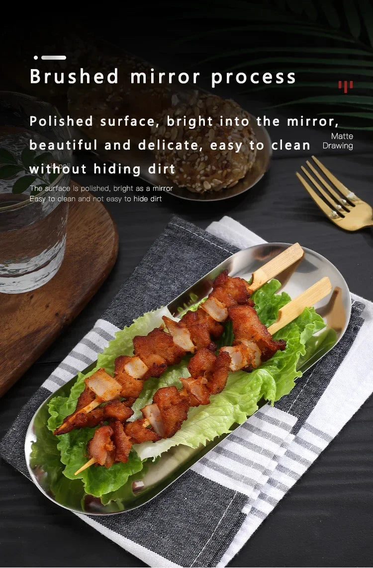 Plateau Inox Doré ou Argenté — Cuisine & Décoration