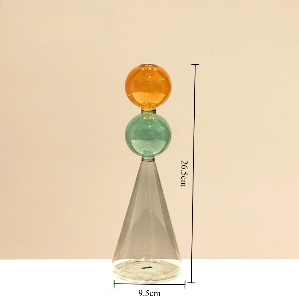 Vase en Verre Coloré Double Couche — Design Minimaliste