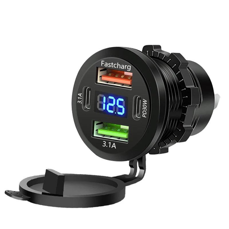 Chargeur Voiture USB-C Multi-ports — Charge Rapide 12V/24V
