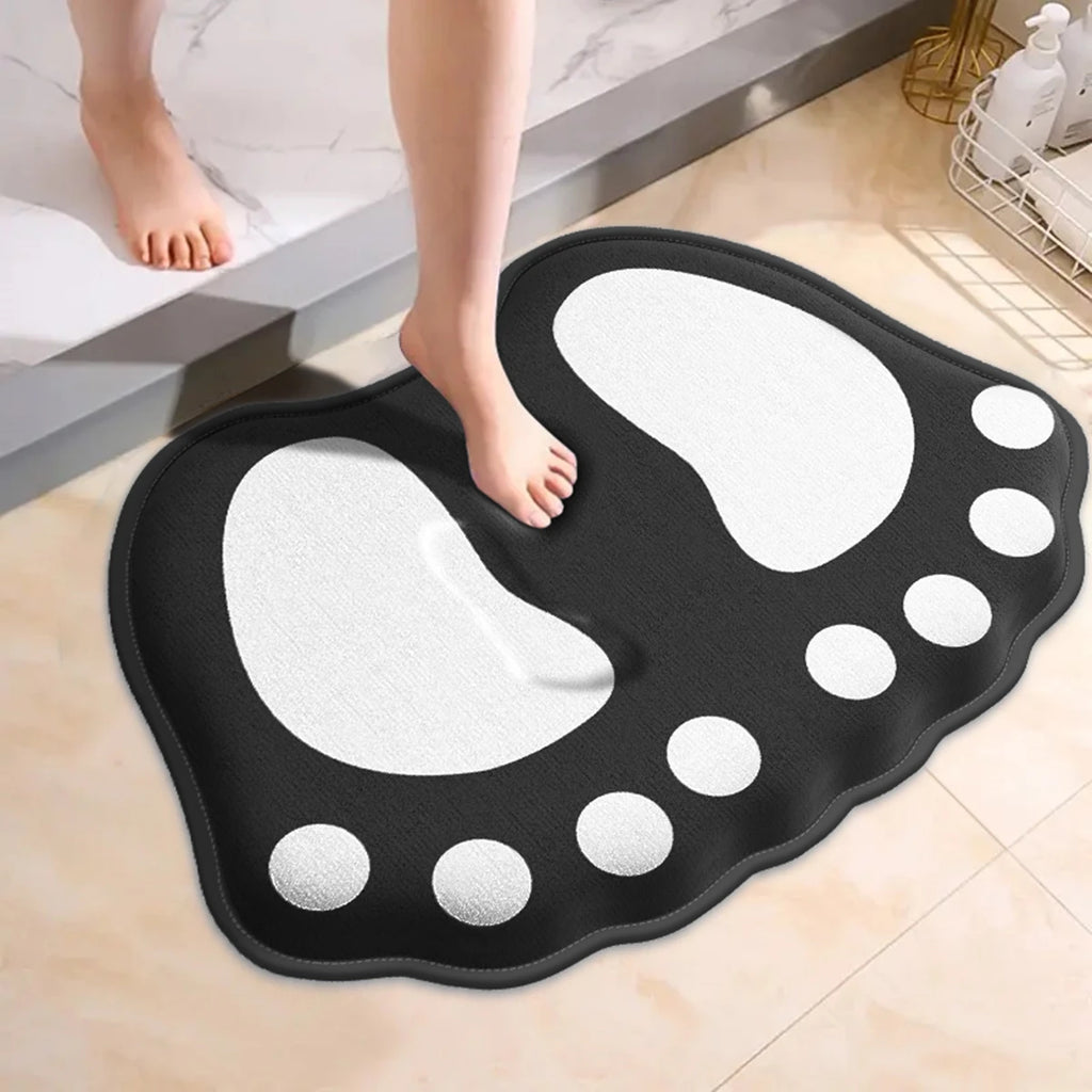 Tapis de Bain Antidérapant — Motif Patte, Absorbant
