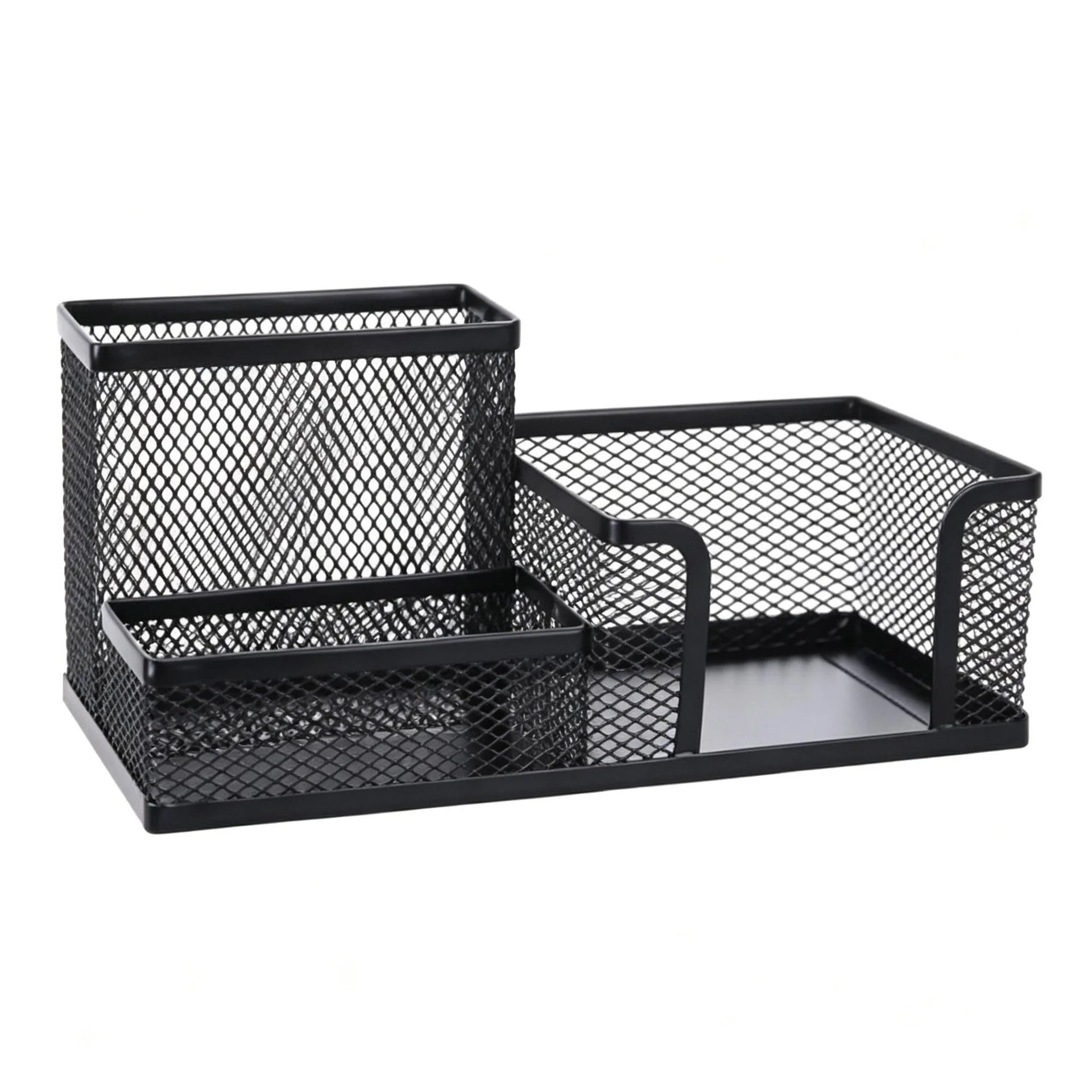 Organisateur Bureau Métal Mesh Noir 3 Compartiments