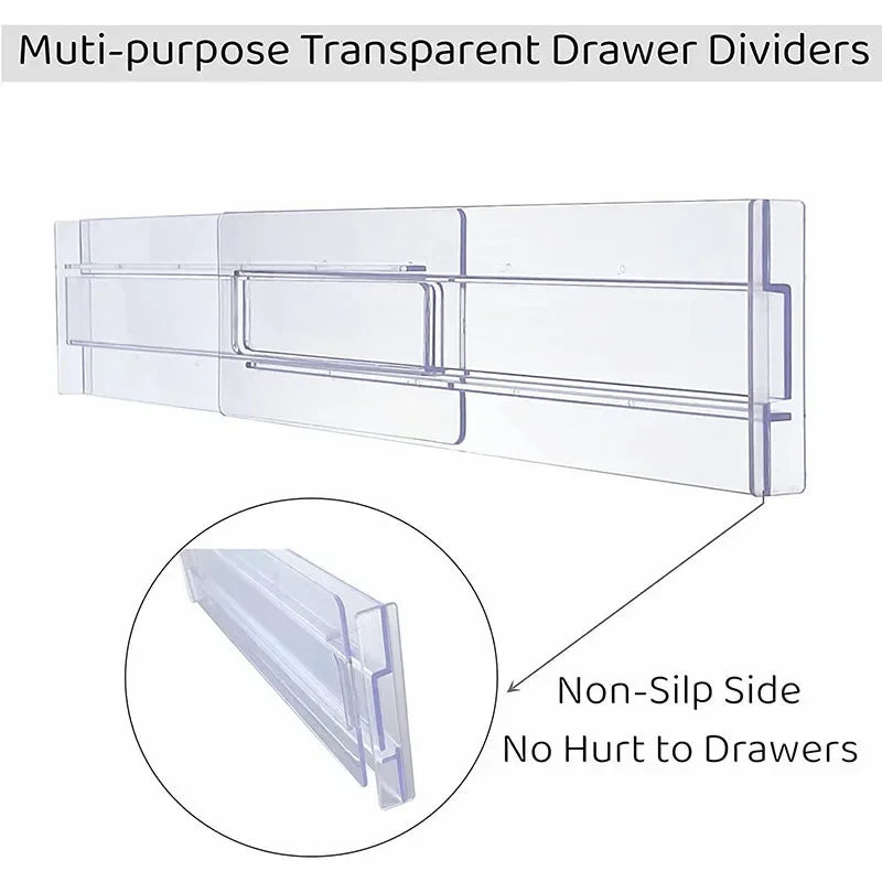 Diviseurs de Tiroir Extensibles Transparents