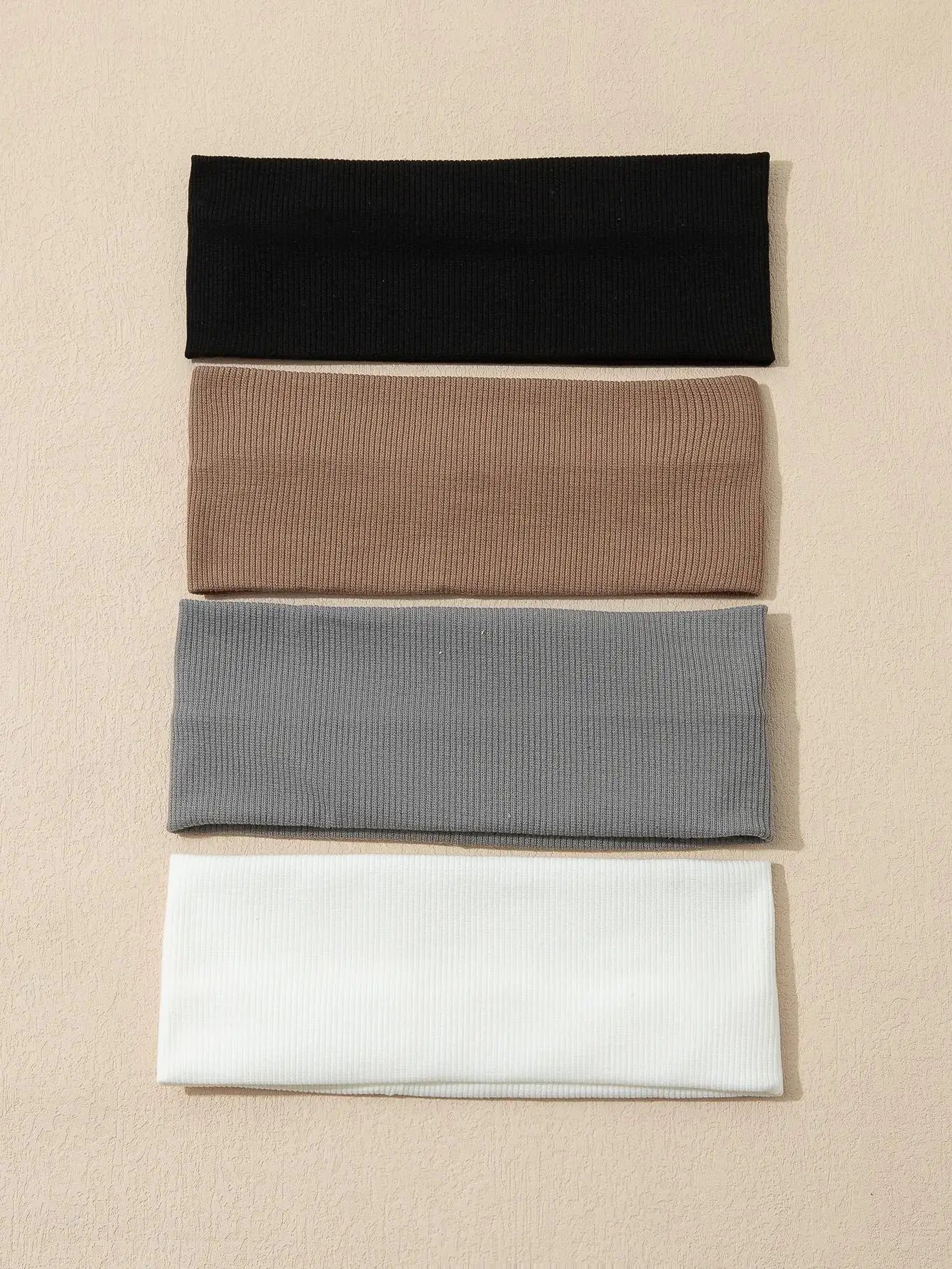 Bandeau Soin Visage Élastique — Lot de 4, Multi-coloris