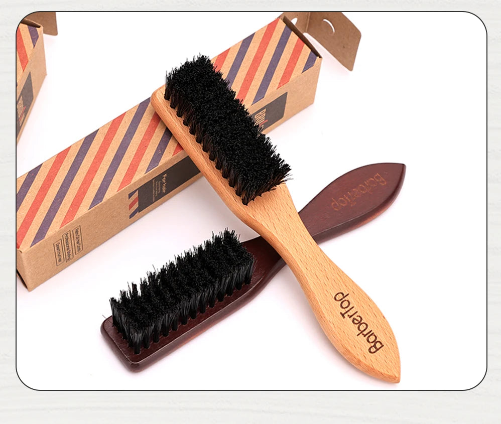 Brosse Barbe Barbertop Poils Naturels — Manche Bois