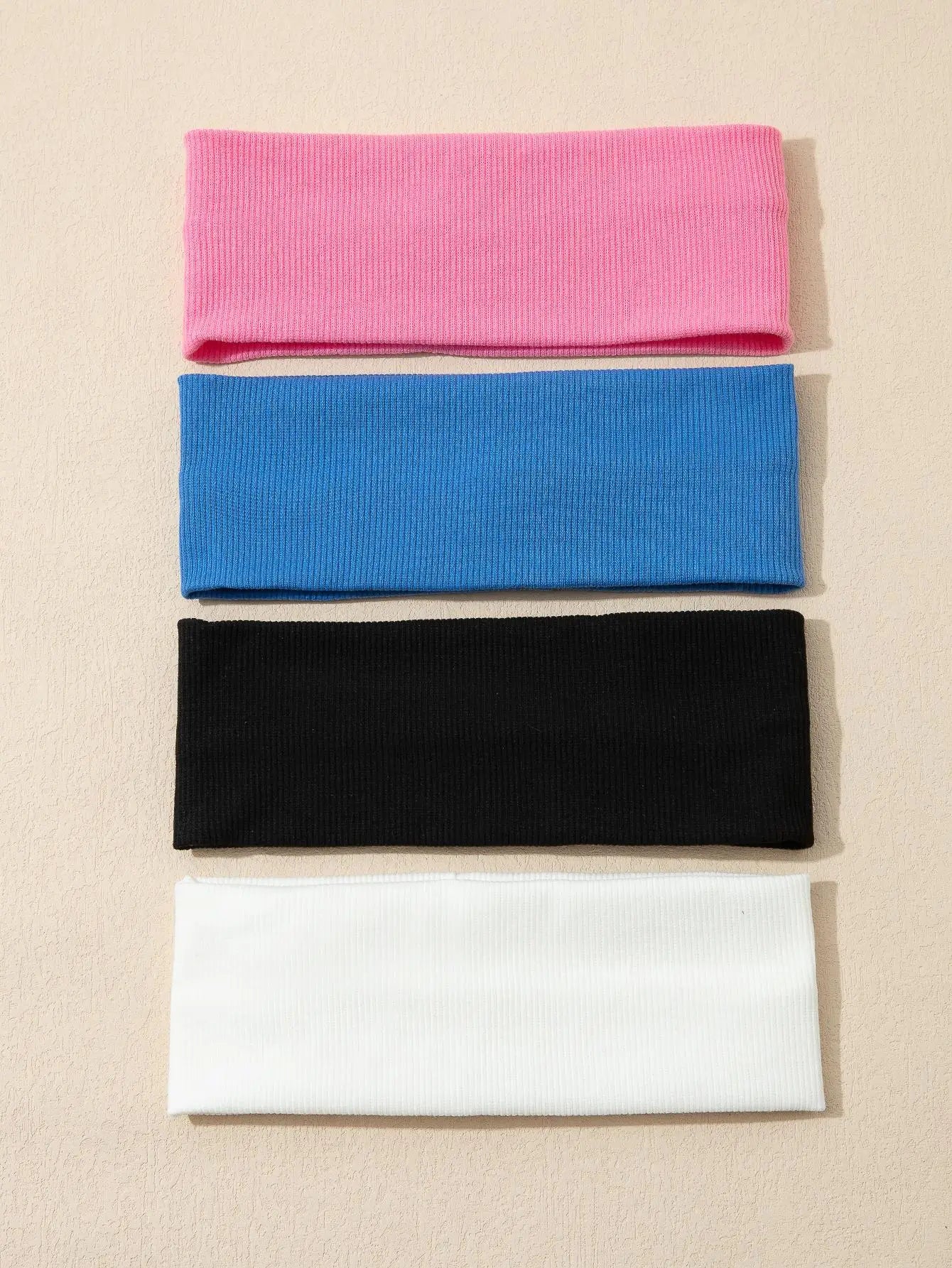 Bandeau Soin Visage Élastique — Lot de 4, Multi-coloris
