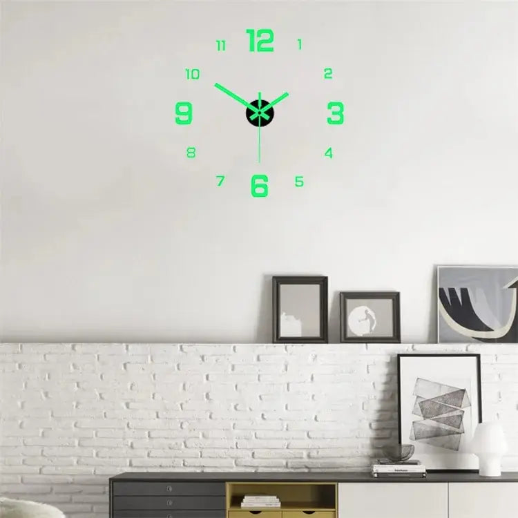 Horloge Murale Silencieuse Lumineuse — Chiffres Phosphorescents, Sans Perçage